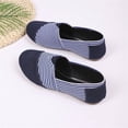 thumbnail image 6 of HTHLVMD Striped Canvas Shoes, Casual Flat Walking Shoes, Women's Daily Footwear, Comfortable Loafer Shoes, Women's Striped Canvas Slip On Loafers Casual Comfortable Flat Walking Shoes, Blue 9, 6 of 8
