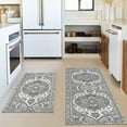 thumbnail image 6 of Grey Farmhouse Kitchen Rugs Sets of 2 Non Slip Washable Farmhouse Kitchen Mats for Floor 2 Piece Boho Gray Kitchen Rug Mat Set Home Decor, 6 of 6