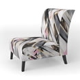 thumbnail image 3 of Designart Chaise d'Appoint "Symétrique Abstrait Rose Gris Fusion" Cubisme Rose - Fauteuil Moderne pour Salon, 3 of 7