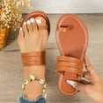 thumbnail image 4 of Jsaierl Flat Sandals for Women Dressy Summer, Summer Fashion Casual Solid Color Slippers Comfortable Retro Flip Flops Sandals Size 6, 4 of 5