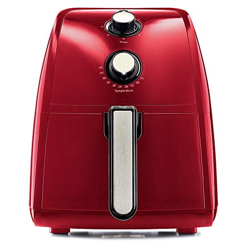 Photo 1 of BELLA 2.6 Quart Air Fryer with Removable Dishwasher Safe Basket, Red
