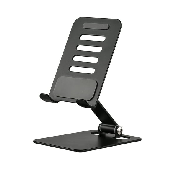 Adjustable Height & Angle Aluminum Alloy Foldable Phone Holder - Compatible with Smartphones and Tablets, Portable Desktop Stand with Compact Folding Design (13×8.3×4cm/12×7.5×3cm Folded),
