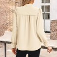 thumbnail image 3 of Stichou Womens Dressy Casual Blouses Bow Tie Neck Long Sleeve Elegant Business Work Shirt Tops Beige M, 3 of 4