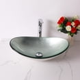 thumbnail image 2 of 21" x 13" Tempered Green Basin Oval Above Counter Vessel Bathroom Sink/Lavatory Vanity Bowl Basin, 2 of 10