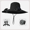thumbnail image 2 of RICHMJ Solar Panel Powered Fan Fishing Hat,Wide Brim Outdoor Fishing Hat USB Charging Summer Fisherman Hat ,Gift for Fishing enthusiast(Black), 2 of 6