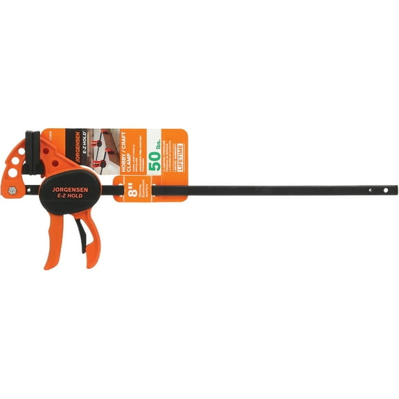 Jorgensen 33808 E-Z Hold Bar Clamp, Clamping Range: 8 in, Comfort Grip Handle