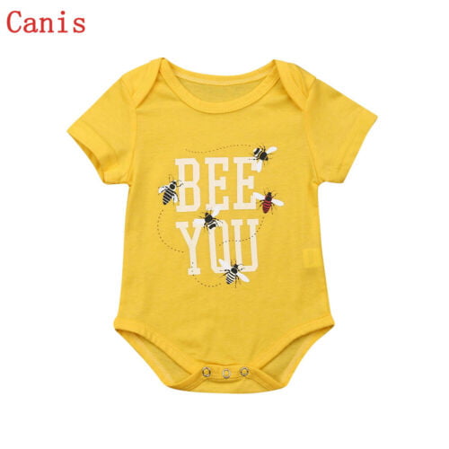 Cute Newborn Baby Girls Boys Casual BEE YOU Romper Bodysuit Jumpsuit Outfits Set 