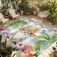 thumbnail image 2 of Outdoor Rug 5x7 ft Tropical Coastal Waterproof Outdoor Patio Rug Mat Non Slip Outside Area Carpet for RV,Camping,Porch,Deck,Pool,Balconybackyard,Vintage Dwarf Shell Starfish Butterfly Palm Tree, 2 of 9