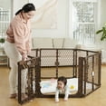thumbnail image 6 of Regalo Superwide Plastic Gate & Play Yard with Door, Brown, 6 of 7