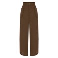 thumbnail image 4 of XFLWAM Capri Pants for Women Wide Leg Sweatpants Casual Baggy Mid Waist Cropped Cargo Pants Oversized Barrel Lounge Pants with Pockets Coffee M, 4 of 6