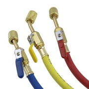 3Pcs/Lot 1.5 Meters 600 PSI Charging Hoses Tube With Ball Shut Valve AC Air Conditioner Refrigerant R410a R134a