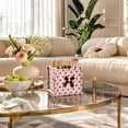 thumbnail image 5 of Dongrere Polka Dot Storage Basket Quilted Fabric Square Makeup Basket Cosmetic Organizer for Women Bathroom Use, 5.5 Inch, Pink, 5 of 7