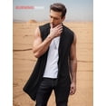 thumbnail image 4 of Coofandy Men's Ruffle Shawl Collar Sleeveless Long Cardigan Vest, 4 of 7