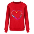 thumbnail image 6 of Lopecy-Sta Long Sleeve Tops for Women Valentine's Day Heart Printed Long Sleeved Round Neck Fashion Casual Sweatshirt Top, 6 of 7