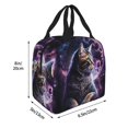 thumbnail image 2 of Yiaed Purple Moon Cat Print Insulated Lunch Bag Reusable Cute Tote Lunch Box, Leakproof Cooler Lunch Bags for Work Office Travel School Picnic, 2 of 5