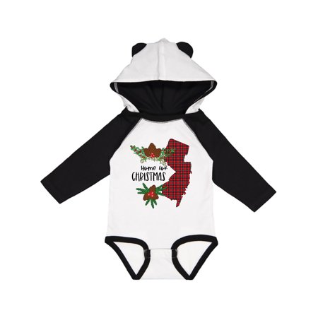 

Inktastic Home for Christmas New Jersey in Plaid with Holly Gift Baby Boy or Baby Girl Long Sleeve Bodysuit