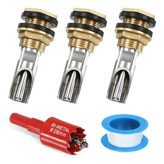 Uxcell 3-Pack Pig Nipple Waterer for Barrel Kit, Automatic Pig Water Nipple with Brass Water Tank Connector for Hog/Goat/Sows