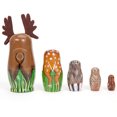 thumbnail image 4 of Gwong Juguete 5pcs / set Pintado a mano Muñecas de madera de madera Matryoshka Deer Animal Figurines Toy Gwong 30004238, 4 of 5