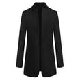 thumbnail image 3 of Lyinloo Fashion Women Wool Coat Trench Jacket Ladies Warm Long Overcoat Outwear Black XXXXL, 3 of 4
