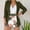 Army Green, variant on Womens 3 Piece Blazer Set Ladies Formal Office Work Business Blazer Open Front Cardigan Coat Floral Print Shorts Suits with Pockets Sky Blue M