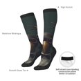 thumbnail image 5 of Picia Women Crew Soft Moisture-wicking Socks Stylish Avian Gathering Pattern Design Cotton Socks, One Size fit All, 5 of 9