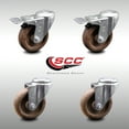 thumbnail image 2 of 4 Inch SS High Temp Glass Filled Nylon Bolt Hole Caster Set with 2 Lock Brakes, 2 of 2