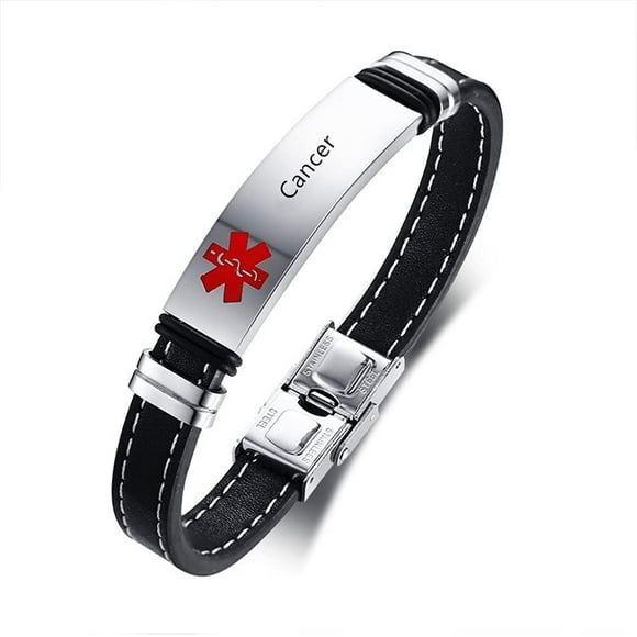 GHSDFBB Medical Alert Bracelets for Men Women,Adjustable Silicone Wristband Emergency ID Identification Cuff Bracelet Health Systems Allergy Awareness Jewelry for Adults Teens, Agate