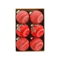 thumbnail image 2 of SLYNSHome 6Pcs Christmas Ornaments Satin Christmas Tree Balls Luxury Glitter Hanging Shatterproof Xmas Balls Bulbs for Home Party Holiday Decorations - Red, 2 of 3