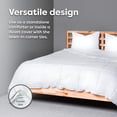 thumbnail image 5 of White Comforter California   Duvet Insert Microfiber  Season Goose Down Alternative Quilted - Corner Loops - Box Stitched - Washable - 104" W x 98" L, 5 of 6