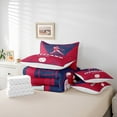 thumbnail image 6 of jejeloiu Baseball Bedding Comforter Set 7pcs,Sport City Queen Bedding Sets,Acleveland Queen Sheet Sets For Teens Kids,Breathable Home Decor Reversible, 6 of 8