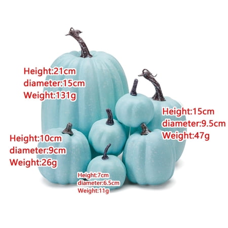7 Pcs Assorted Sizes Artificial Pumpkins Fall Decor Fake Faux Foam Pumpkins for Halloween Thanksgiving Harvest Home Table Decor (Pink)