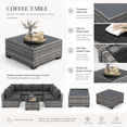 thumbnail image 4 of 7 Pieces Patio Funiture Set, Outdoor Furniture Sectional Sofa Set,Manual Wicker Rattan Patio Conversation Set Heavy-duty Frame, with Cushions and Table, Gray, 4 of 8