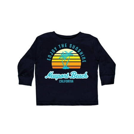 

Inktastic Summer Enjoy the Sunshine Newport Beach Florida in Blue Gift Toddler Boy or Toddler Girl Long Sleeve T-Shirt