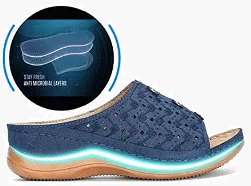 Sandales Compensées Femme Nu-pieds - Semelle épaisse Anti-dérapante, Style Bohème, Confort Orthopédique