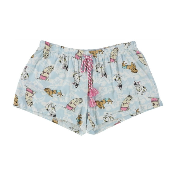 P.J. Salvage Womens Beach Dogs Pajama Shorts, Blue, Medium