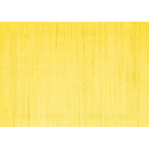 Ahgly Company Indoor Rectangle Solid Yellow Modern Area Rugs, 4' x 6'