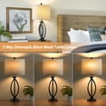 thumbnail image 4 of Maxax 26" Table Lamps for Living Room Set of 2, Dimmable Black Lamps for Bedroom Nightstand, Industrial Metal End Table Lamps, 4 of 8