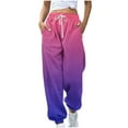 thumbnail image 2 of ALLLIST Women Pants Elastic Waist Loose Joggers Gradient Pink Sweatpants Teens Pants, 2 of 5