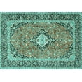 thumbnail image 1 of Ahgly Company Machine Washable Indoor Rectangle Persian Turquoise Blue Traditional Area Rugs, 6' x 9', 1 of 4
