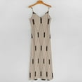 thumbnail image 5 of Vintage Brown Tiles Pattern Sleeveless Dress Loose Women's Dress Dresses Luxury Evening Dresses, 5 of 9