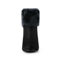 thumbnail image 2 of BLISSFUL STEP Women's Faux Fur Block Heel Round Toe Ankle Boots, 2 of 8
