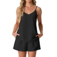 thumbnail image 2 of Cueply 2 Piece Lounge Sets for Women Summer Outfits V Neck Tank Top Matching Shorts Sets with Pockets, 2 of 9