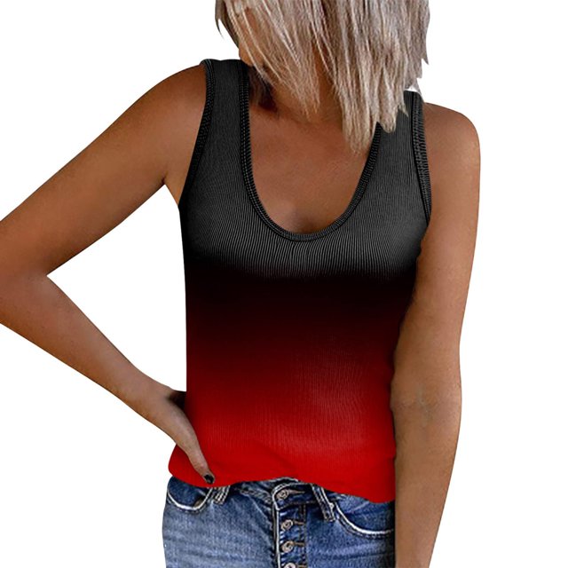 Camiseta sin mangas para mujer, chaleco sin mangas con cuello redondo Sexy, camisetas tipo túnica ajustadas a la moda de verano Fridja qr3127
