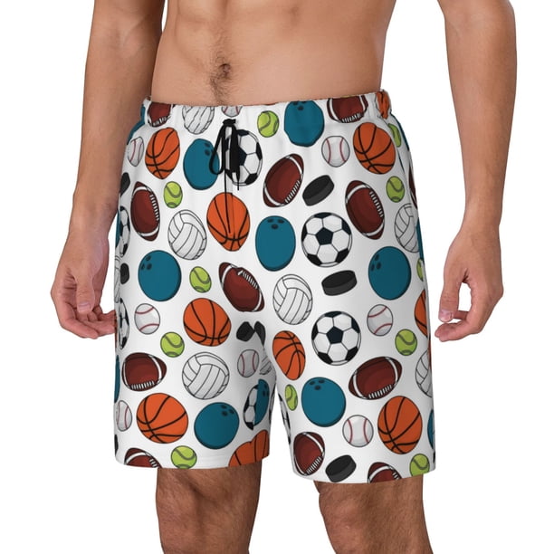 Fotbe Color Balls Traje de Baño para Hombre – Shorts de Natación de Secado Rápido con Forro y Bolsillos-Small