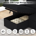 thumbnail image 6 of BUIORD 86" Convertible Sleeper Sectional Sofa with Storage Chaise, L-Shaped Couch with Pull Out Bed, Open Storage Shelf and USB, Sectional Couch for Living Room, Black, 6 of 9
