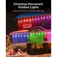 thumbnail image 2 of Luces exteriores permanentes para casa Luces exteriores RGBIC inteligentes de 100 pies con 72 modos de escena Luces de alero impermeables IP67 para Navidad Todas las decoraciones navideñas Funcionan c, 2 of 5