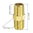 thumbnail image 2 of Brass Pipe Fitting Reducer Adapter 1/4NPT Male x 1/4NPT Male for Water Oil Air Pressure Gauge, Pack of 2, 2 of 6