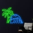 thumbnail image 3 of Handmadetneonsign Ocean Waves Palm Tree Neon Sign, Palm Tree Neon Art Decor, Tropical Island Neon Wall Decor, 3 of 5