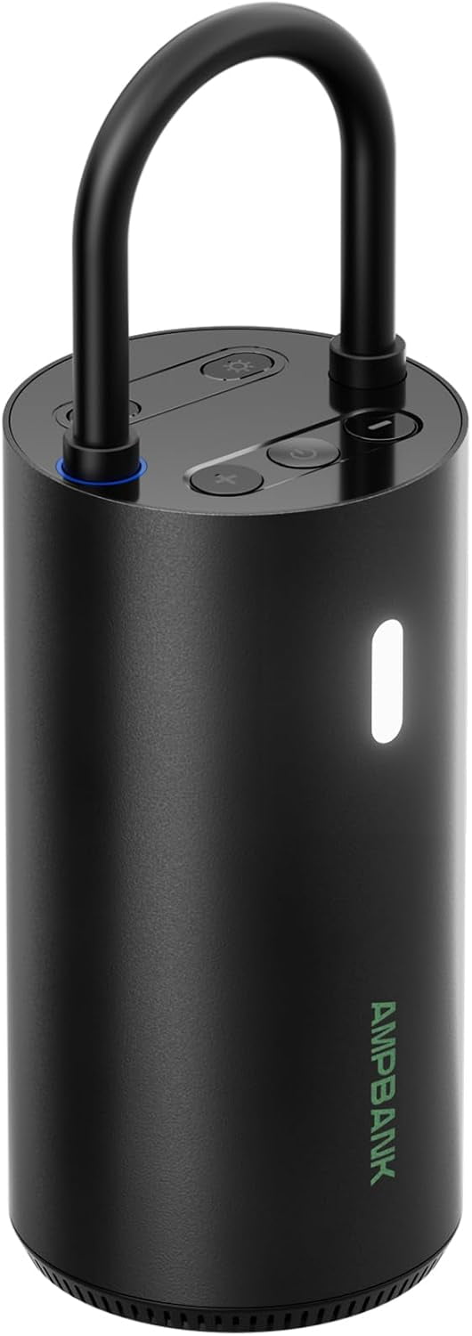 Tire Inflator Portable Air Compressor, AMPBANK AT004 Smart Air Pump for Car Tires, Auto Tire Inflator 150PSI with Pressure Gauge & LED Screen, 2X Faster Air Compressor for Car, Motorcycle, Bike, Ball