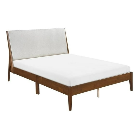 Pemberly Row Chenille California King Platform Bed in Light gray